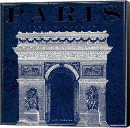 Framed Blueprint Arc de Triomphe Print