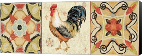 Framed Bohemian Rooster Panel I Print