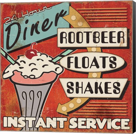 Framed Diners and Drive Ins III Print