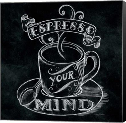 Framed Espresso Your Mind  No Border Square Print
