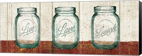 Framed Flea Market Mason Jars Panel II Table Print