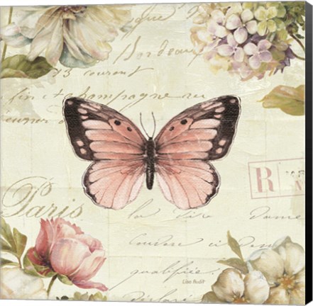 Framed Marche de Fleurs Butterfly I Print