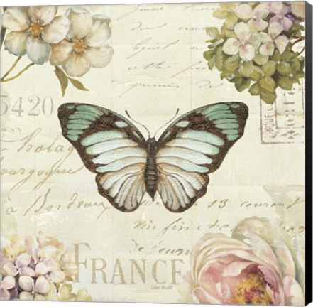 Framed Marche de Fleurs Butterfly II Print