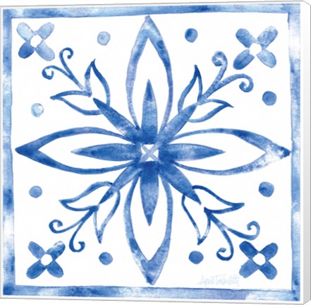 Framed Tile Stencil I Blue Print