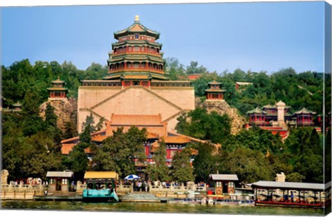 Framed Pavilion of Buddhist Fragrance, at the Summer Palace, Beijing, China Print