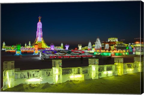 Framed Haerbin Ice and Snow World Festival, China Print