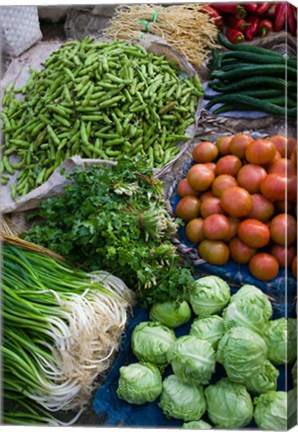 Framed Produce at Xizhou town market, Yunnan Province, China Print