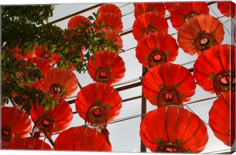 Framed Red Lanterns on Boai Lu, Dali, Yunnan Province, China Print