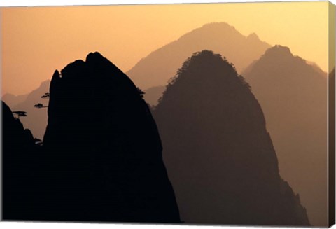 Framed China, Huangshan Mountains, Sunlight Print