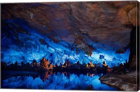 Framed China, Guilin, Reed Flute Cave natural formations Print