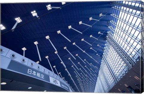 Framed Sweeping Suspended Roof and Glass Windows, Pudong International Airport, Shanghai, China Print