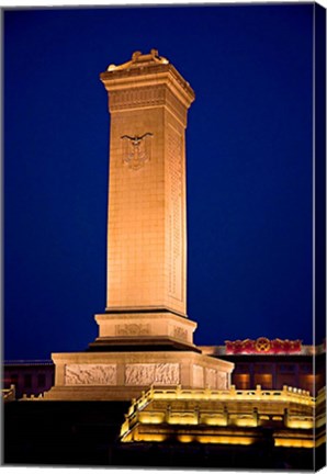 Framed Monument to the People&#39;s Heroes, Tiananmen Square, Beijing, China Print