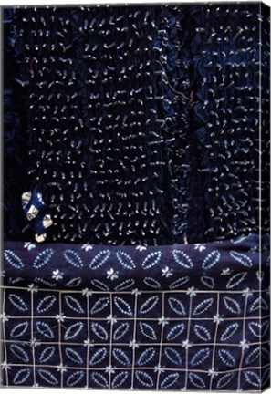 Framed Cloth Made in Xizhou Tie-Dye Factory, Bai Village North of Dali, China Print