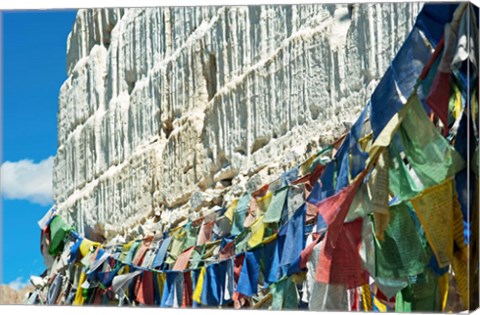 Framed Prayer Flags, Leh, Ladakh, India Print