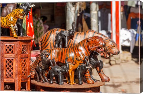 Framed Souvenir Tiger Sculptures, New Delhi, India Print