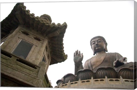 Framed Giant Seated Buddha, Hong Kong, China Print