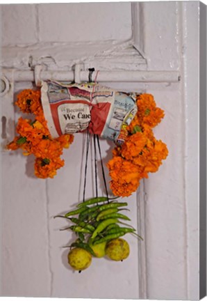 Framed Doorway details among the gullies of Delhi, India Print