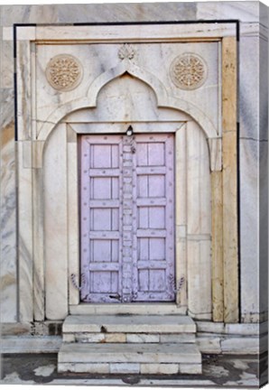 Framed Lavender colored door, Taj Mahal, Agra, India Print