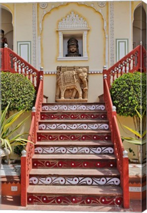 Framed Steps at Raj Palace Hotel, Jaipur, India Print