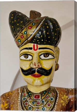 Framed Statue Head, Raj Palace Hotel, Jaipur, India Print