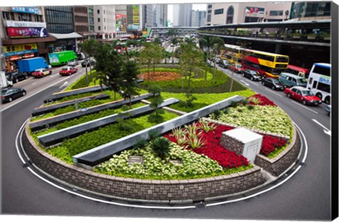 Framed Garden Roundabout, Hong Kong, China Print