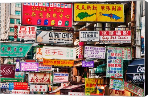 Framed Neon Signs, Hong Kong, China Print