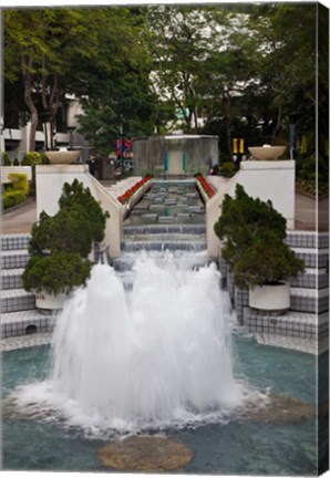 Framed Waterfall In Hong Kong Park, Hong Kong, China Print