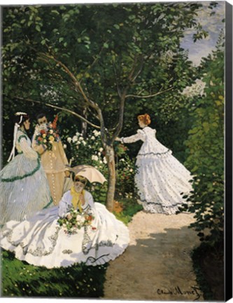 Framed Women in the Garden, 1867 Print