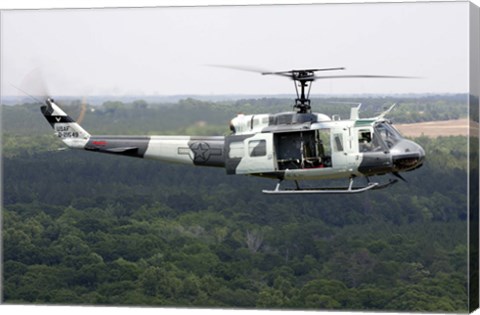 Framed US Air Force UH-1H Huey in an experiment paint scheme Print
