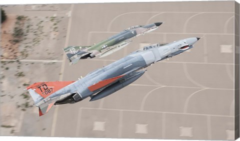 Framed Two QF-4E Phantom II drones break over Holloman Air Force Base, New Mexico Print