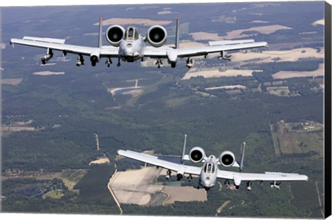 Framed Two A-10C Thunderbolt aircraft near Moody Air Force Base, Georgia Print