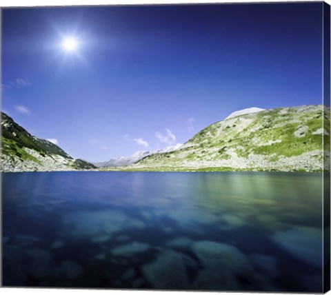 Framed Okoto Lake in the Pirin Mountains, Pirin National Park, Bulgaria Print