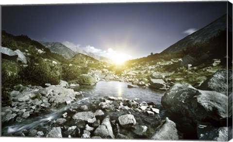 Framed Small river, Pirin National Park, Bulgaria Print