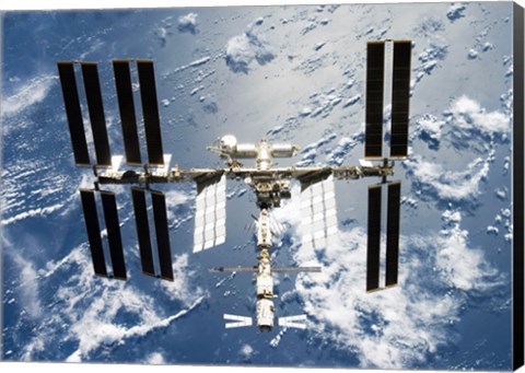 Framed International Space Station is seen from Space Shuttle Discovery Print