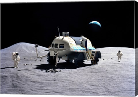 Framed Model of a baseline lunar surface roving vehicle Print