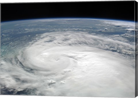 Framed Tropical Storm Fay August 19, 2008 from the International Space Station Print