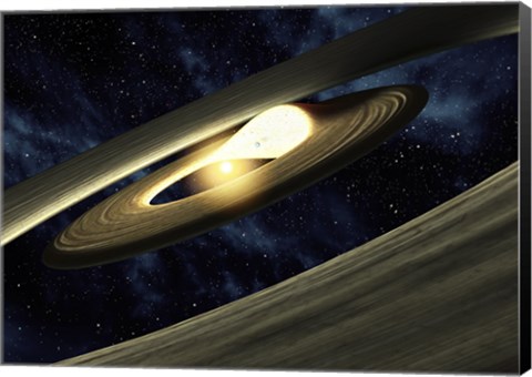 Framed This artist&#39;s conception shows a lump of material in a swirling, planet-forming disk Print