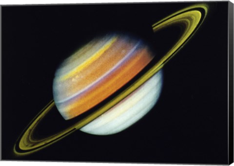 Framed Saturn Taken By Voyager 2 From A Distance of 27 Million Miles Print