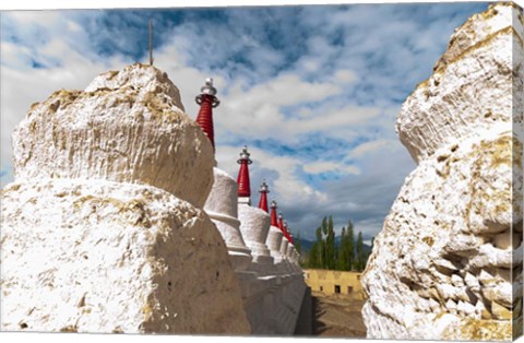 Framed Chortens at the Thiksey Monastery, Leh, Ladakh, India Print