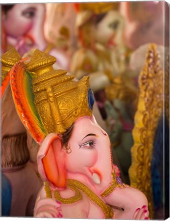 Framed Ganesha statue for the Ganesha Chaturthi festival, Bangalore, India Print