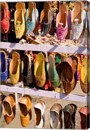 Framed Shoes For Sale in Downtown Center of the Pink City, Jaipur, Rajasthan, India Print