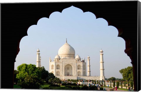 Framed Sunrise at the Taj Mahal, Agra, India Print