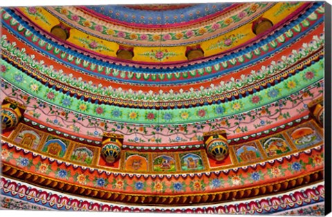 Framed Ceiling of Shree Laxmi Narihan Ji Temple, Jaipur, Rajasthan, India. Print