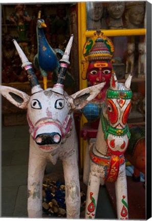 Framed Colorful local handicrafts, Pushkar, Rajasthan, India. Print