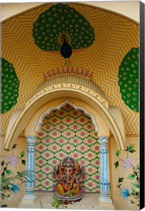 Framed Small shrine to Ganesh, Jaipur, Rajasthan, India. Print