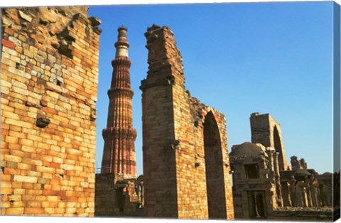 Framed Qutub Minar, Delhi, India Print