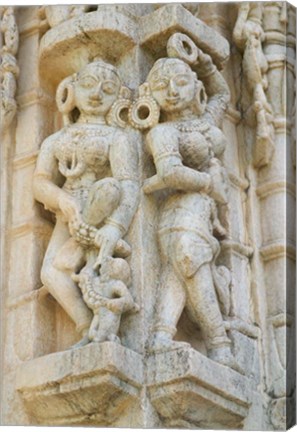 Framed Ranakpur Jain Temple with Carving Between Ghanerao and Udaipur, Rajasthan, India Print