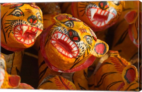 Framed Tiger Toys, Puri, Orissa, India Print