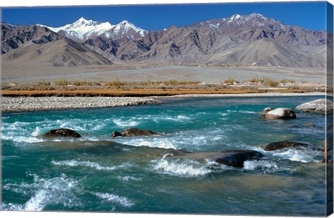 Framed India, Ladakh, Indus River, Himalaya range Print