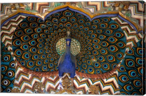 Framed Asia, India, Jaipur. Peacock Gate at Jaipur Palace Print